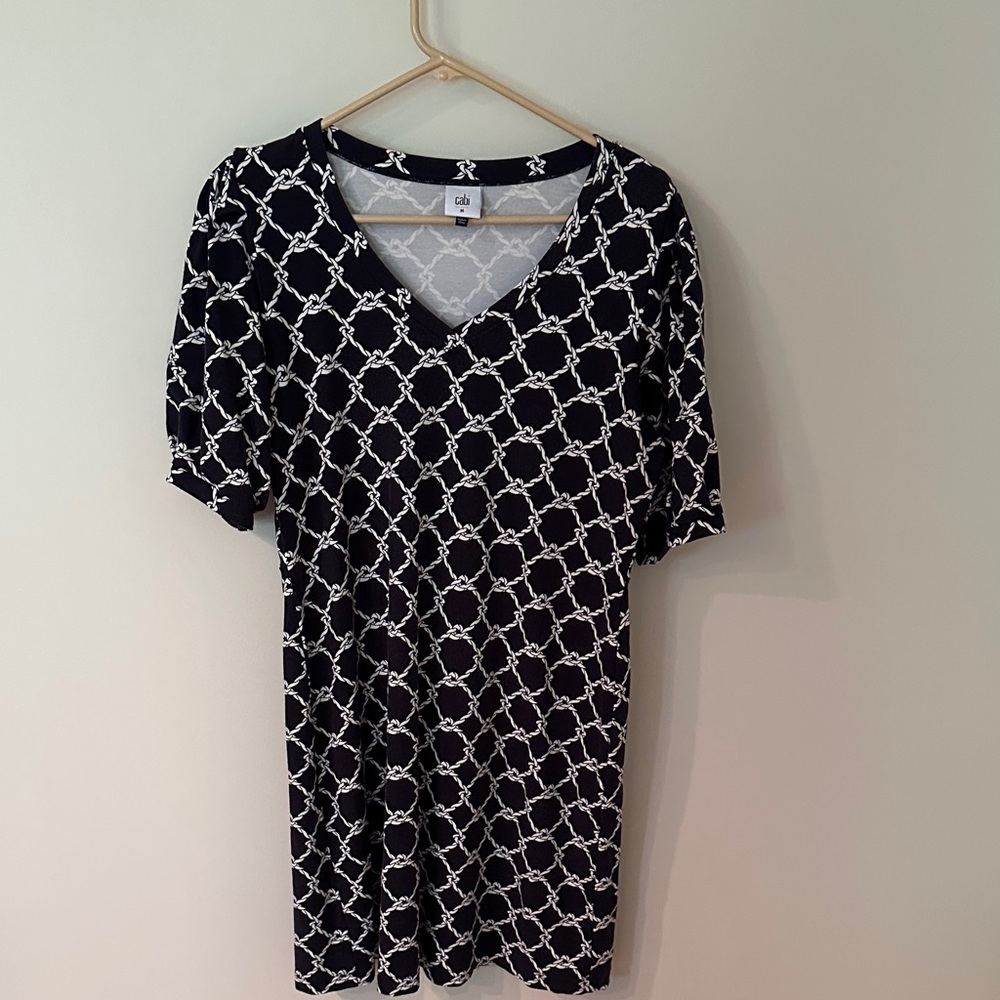 CAbi  Navy and White Cruise Dress